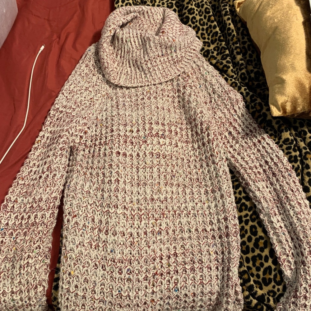 Long Multi-Colored Knit Turtleneck